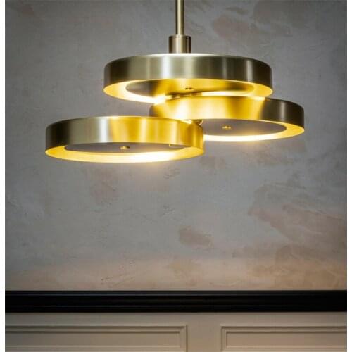 Post-modern luxury chandelier simple designer living room bedroom copper lamps creative bar dining room lights