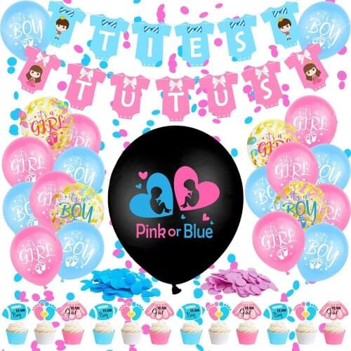 Boy or Girl Gender Reveal Balloons Gender Disclosure Theme Decorative Latex Ballon Baby Shower Party Supplies Decoration