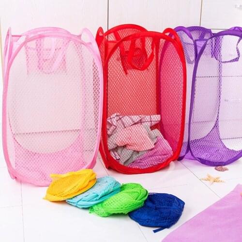 Laundry Bag Pop Up Mesh Washing Foldable Laundry Basket Bag Bin Hamper Storage