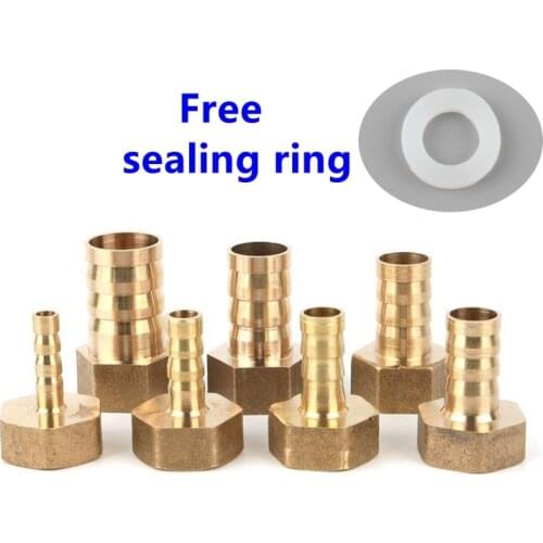 2 Pcs 1/2'' Female Thread To 6/8/10/12/14/16/19Mm Copper Pagoda Joints Straight Barbed Quick Connector Aquarium Air Pump Fitting