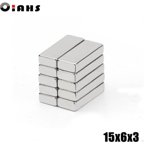 1000pcs F15x6x3mm Super Powerful Strong Rare Earth Block NdFeB Magnet Neodymium N35 Magnets F15*6*3mm- Free Shipping