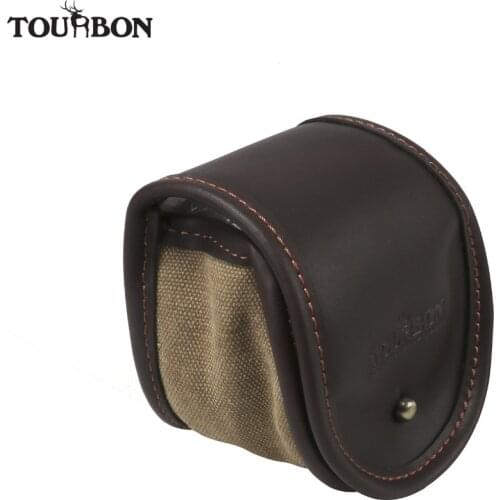 Tourbon Fishing Accessories Canvas Fishing Reel Bag Storage Reel Case Classic Design Fly Fishing Game Pouch