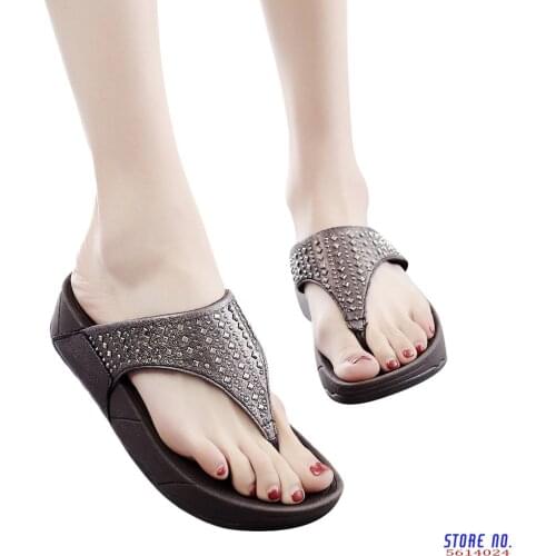 Women Ladies Fashion Round Toe Shallow Wedges Causal Flats Beach Anti-Slip Slipper Shoes Basic Shoes 2020