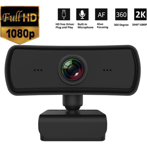 2K 2040*1080P Webcam HD Computer PC WebCamera with Microphone Rotatable Cameras for Live Broadcast Video Calling Conference Work