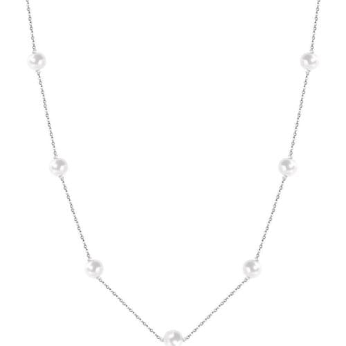 Pearl Necklace Simple Chains Wedding 925 Fashion Sex Jewelry Prom Accessories Temperament Bohemian Summer New Gift Wholesale