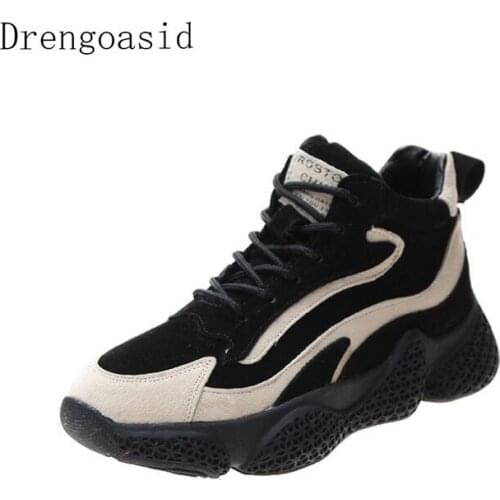2019 Autumn And Winter The New Stylish Women Running Shoes Leisure Sneakers Breathable flat Sports Waterproof platform 3-5 CM
