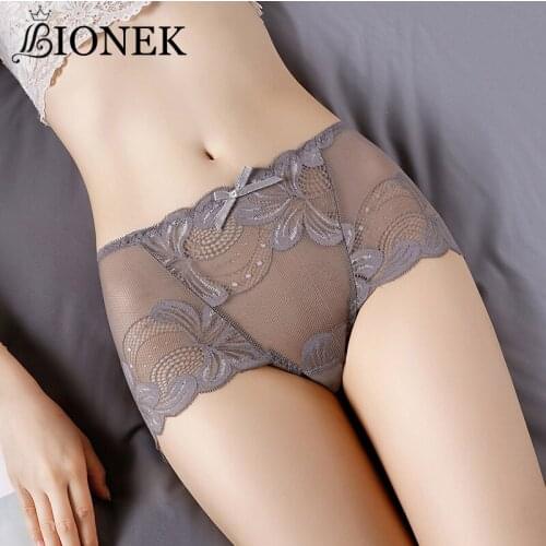 BIONEK Sexy Lace Panties Women Fashion Lingeries Floral Seamless Panty Briefs Boxer Shorts Women Underwear Low Waist Underwear