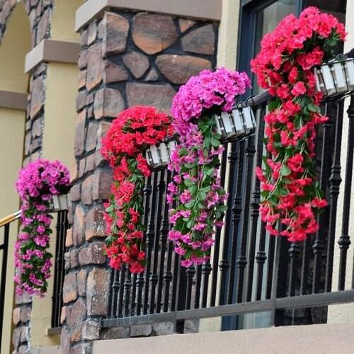 1 SET New DIY Artifical Violet Ivy Flower Hanging Basket Garland Wedding Floral Decoration P15
