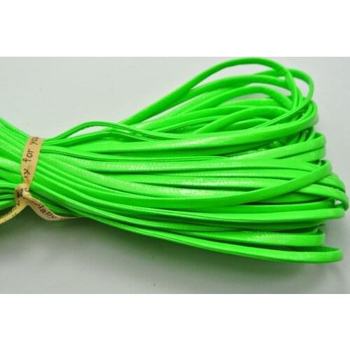10 Meter Green Flat Soft Synthetic Leather Jewelry Cord Lace String 3X1mm
