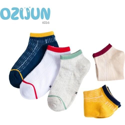 5pairs/lot New Kids Cotton Socks Boys Girls Baby Fashion Stripe Ankle Summer Socks Cotton Socks Sets Children Clothing 2-8 Years