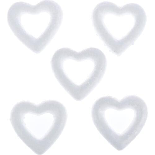5pcs/lot DIY Polystyrene Styrofoam Foam Ball White Craft Heart-shaped For Christmas Party Decoration Supplies Gifts