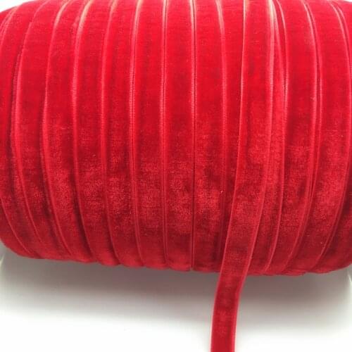 5 Yards 3/8 "10mm Red Velvet Ribbon Headband Clips Bow Wedding Decoration