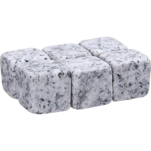 6pcs Natural Whiskey Stones Sipping Ice Cube Bar Rock Wine Cooler Stone Wine Drinks Cooler Cubes Whiskey Rocks Granite