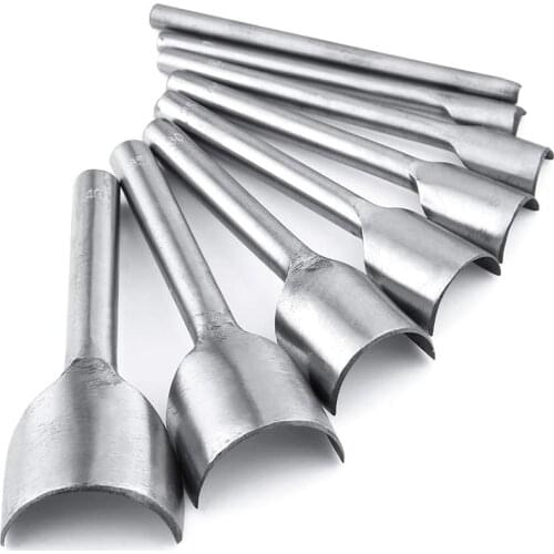 8 Pieces Leather Craft Tools Half-Round Cutter Punch for Crafting Strap Belt Wallet and Bag Size 5-40 mm