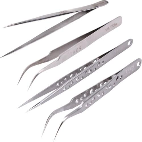 Stainless Steel Anti-static Eyelash Tweezers Multi-purpose Extention Eyelash False Eye Lash Eyelashes Pincet Tweezers Tools