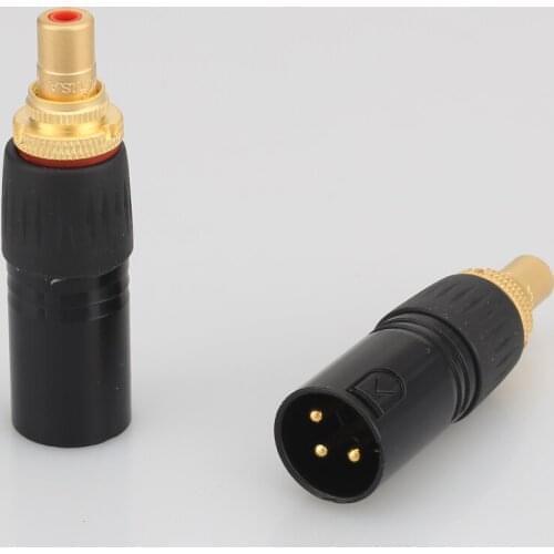 Audiocrast XLR to RCA Female Socket Adapter Gold Balanced Cable Plug Male