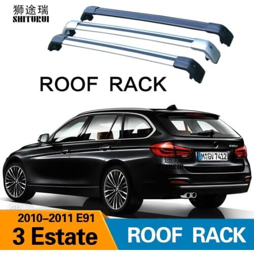 SHITURUI 2Pcs Roof bars For BMW 3-Series E91 Estate, 2004-2012 Aluminum Alloy Side Bars Cross Rails Roof Rack Luggage Carrier