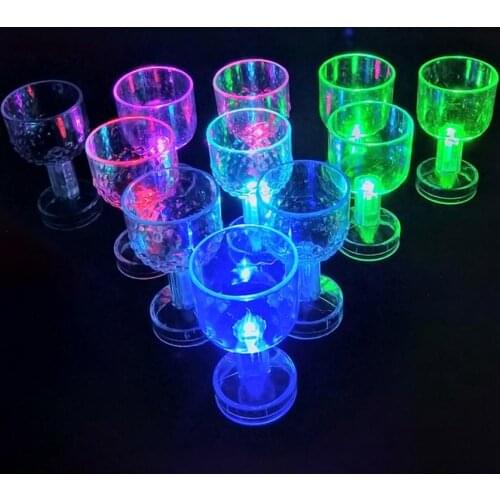 50ml 3 x AG3 Button Batteries LED Flashing Color Change Water Activated Beer Whisky Cup Mug Party Bar Drinkware Home Supplies