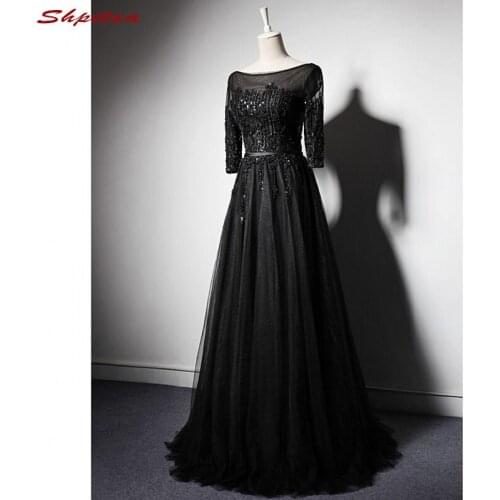 Black Long Sleeve Mother of the Bride Dresses for Weddings A Line Evening Gowns Formal Dinner Godmother Groom Long Dresses
