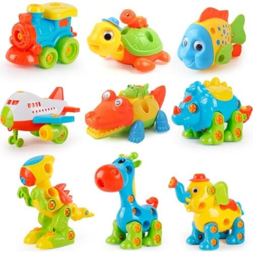 Kids Drill Toys Creative Educational Toys Screws Nut 3D Puzzle Assembled Mosaic Design Building Pretend Play Toys For Boys