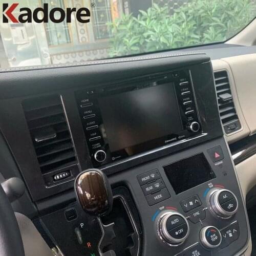 For Toyota Sienna 2019 2020 Carbon Fiber Car Central Air Conditioning Vent Cover Trim Styling Frame Sticker Accessories LHD