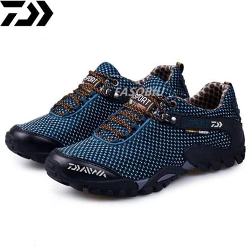 Daiwa Breathable Hiking Boots Men Outdoor Walking Sneakers Male Anti-Skid Mountaineering Trekking Workout Camping Fishing Shoes