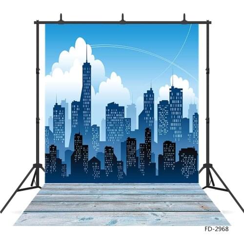 City Buildings Sky Cloud Photo Backdrop Vinyl Backgrounds for Children Baby Portrait Photocall Fond Photography Props Photobooth