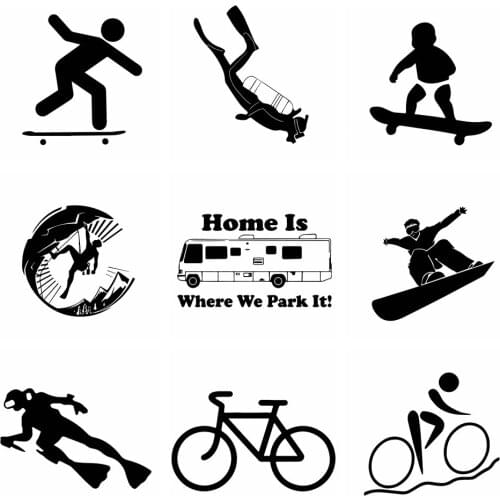 Hot Sale Adventure Car Sticker Funny Sports Swim Wrap Vinyl Car-Styling Auto Engine Cover Door Window Cars Decor Accessories