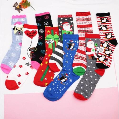 Girl Casual cotton Happy Socks harajuku Christmas socks Funny Colorful Funny Gift