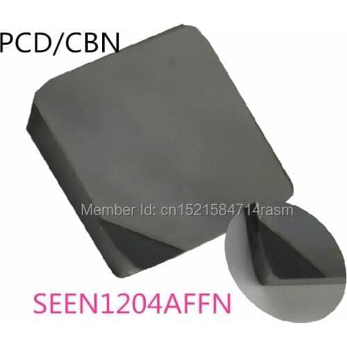KLOT 2PCS SEEN1204AFFN PCD/CBN Diamond Tipped Milling Insert CNC Lathe Cutter Bit