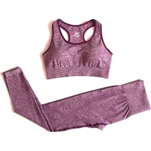 Yoga Set Women Seamless Fitness Yoga Bra Sports Set High Waist Sportswear Gym Leggings Fitness Suit Workout Leggins For Women