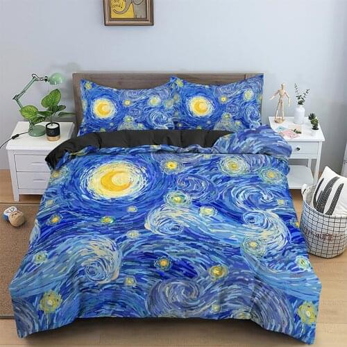 Duvet Cover Set Bedding Abstract Blue Oil Painting Quilt EU/US/AU/UK Single Twin Full Queen King Size