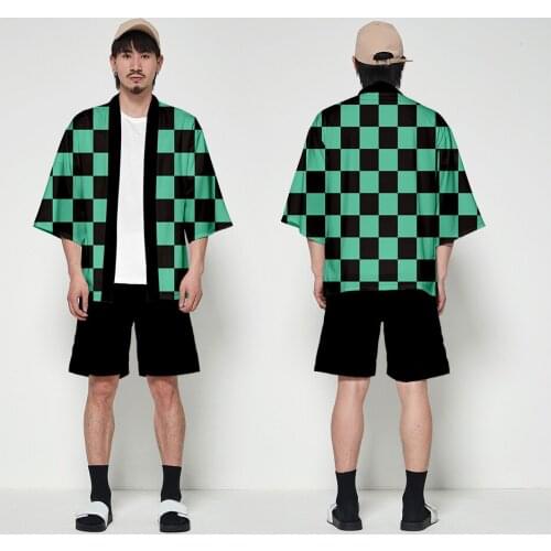 Cosplay Kamado Tanjirou Coat Demon Slayer: Kimetsu No Yaiba Costume Kamado Tanjirou Jackets Men Halloween