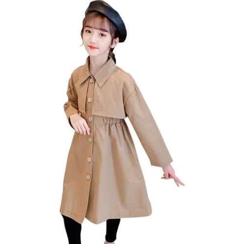 Girls Jacket Coat Solid Color Coat For Girls Spring Autumn Kids Coat Casual Style Kids Clothes 6 8 10 12 14