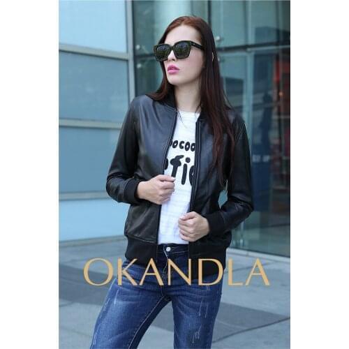 Quality Free shipping,woman Genuine leather slim fur jackets.motorbiker plus size female sheepskin jacket Brand Suede cool