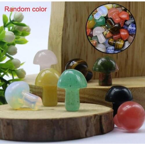 Natural Crystal Mushroom Shape Sculptures Collectible Fish Tank Landscape Ornament For Office Home Decor 2020ing