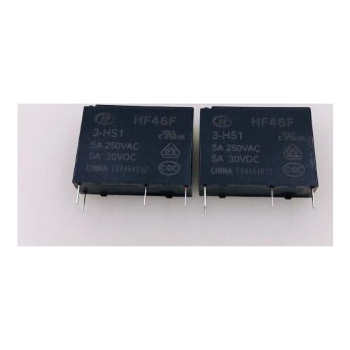 NEW relay 10PCS HF46F-3-HS1 HF46F-5-HS1 HF46F-12-HS1 HF46F-24-HS1 HF46F 024 HS HF46F 12-HS1 5V 12V 24V 5A 250VAC 4PIN