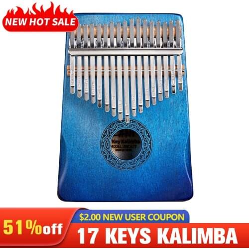 Thumb Piano 17 Key Kalimba Solid Wood Portable Keyboard Instrument High Quality Mahogany Wooden African Finger Piano