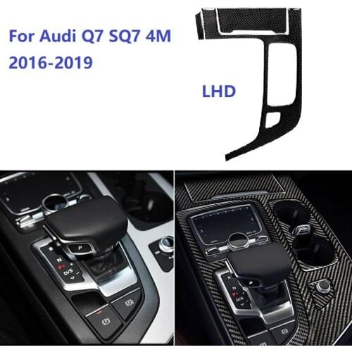 Fit For Audi Q7 SQ7 4M 2016-2019 Carbon Fiber Interior Sticker Gear Box Shift Center Console Panel Button Trim Car styling