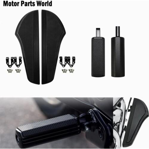 Motorcycle Foot Pegs CNC Driver Floorboards Non-slip Pedal Footrest Black For Harley Touring Street Glide Dyna Fat Bob Softail