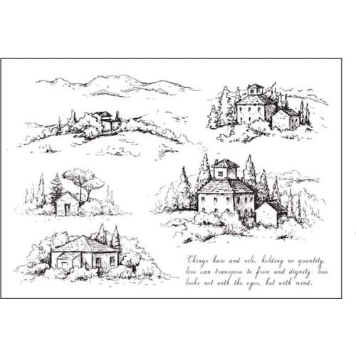 KLJUYP Forest Hut Transparent clear stamp for DIY Scrapbooking/Card Making/Kids Christmas Fun Decoration Supplies