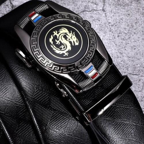 Genuine Leather Automatic Men Belt Luxury Brand Designer Alloy Automatic Buckle Belts For Men Cowskin Cummerbunds Male DiBanGu