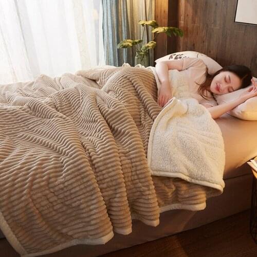 Luxury Fleece Blankets And Throws Adult Thick Warm Winter Blankets Twin Queen Solid Gray Flannel Gifts On Blankets Christmas Bed