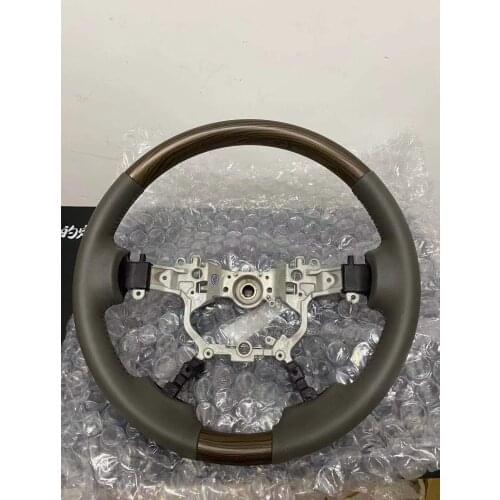 Gray Leather Wood Steering Wheel For Toyota Land Cruiser lc200