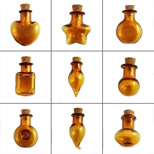 10PCS glass bottles empty pendant small bottles wholesale tiny bottles with corks handmade charm empty handmade charm