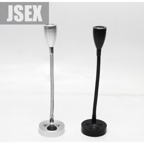 DC 12V LED 3W Gooseneck RV Reading Light Bedside wall lamp with switch, Designed for Reading, Boat, Yacht and Caravan Motorhome