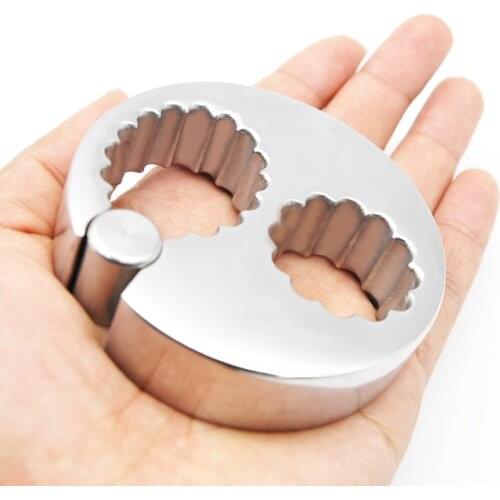 Heavy Stainless Steel Ball Scrotum Stretcher Penis Cock Ring Metal Locking Pendant Delayed Ejaculation Male Exercise Sex Toys