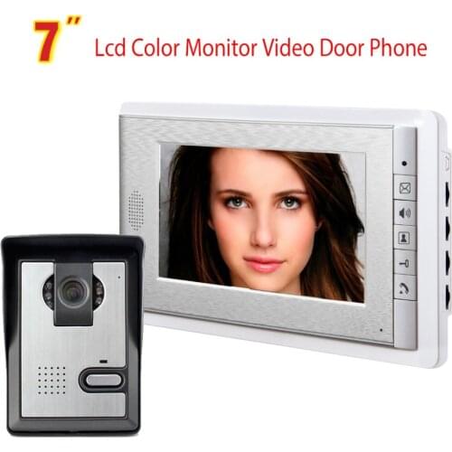 Video Doorbell System, 7 Inches Wired Video Door Phone Intercom Kit Support Monitoring, Unlock, Dual-Way Intercom for villa