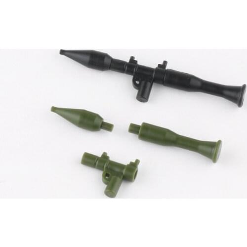 WW2 Military RPG Rocket Launcher Model Building Blocks 4cm Army Solider Weapon Accessories Removable Parts Bricks Swat Toys C186