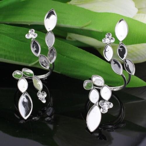 Jewelry Flower Blank Base Adjustable Ring Base Settings Craft Accessories